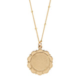 SALE - Floral Round Medallion Necklace - - Necklaces - Ofina