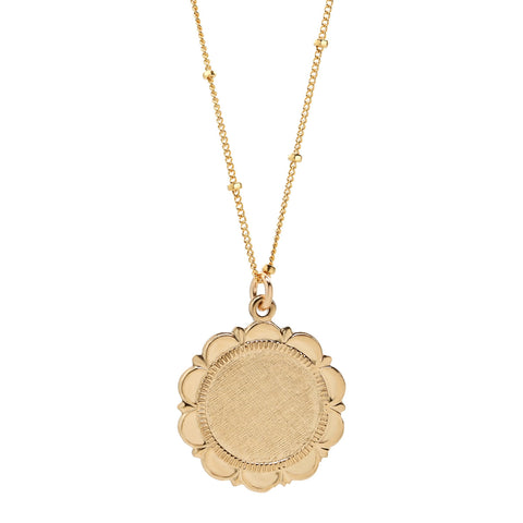 SALE - Floral Round Medallion Necklace - - Necklaces - Ofina