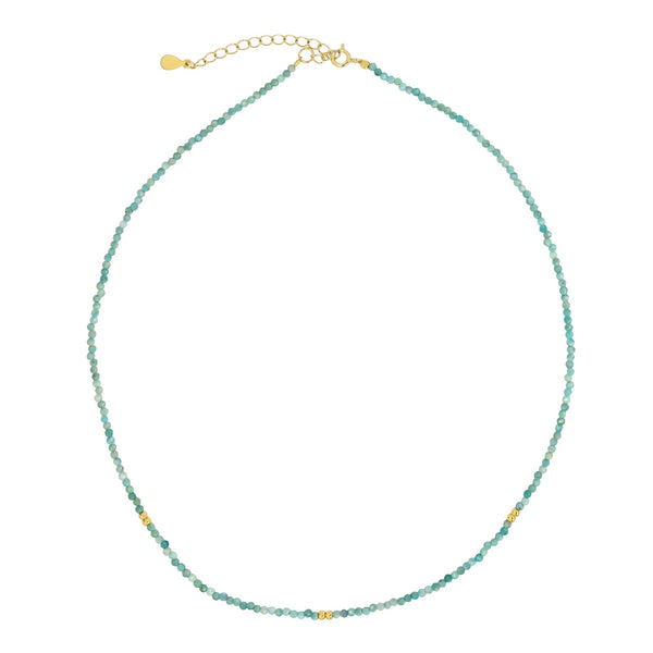 Amazonite + Gold Mix Choker Necklace - - Necklaces - Ofina