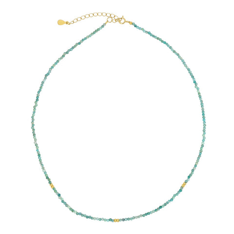 Amazonite + Gold Mix Choker Necklace - - Necklaces - Ofina