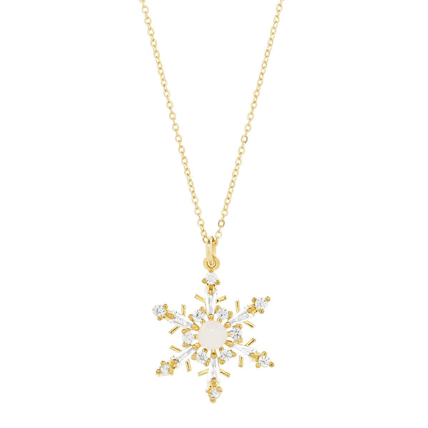 CZ Snowflake Necklace - - Necklaces - Ofina