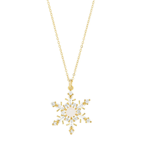 CZ Snowflake Necklace - - Necklaces - Ofina
