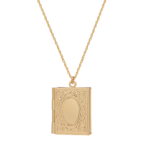 Book Locket Necklace - - Necklaces - Ofina