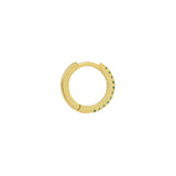 Thin Emerald CZ Huggies - - Earrings - Ofina