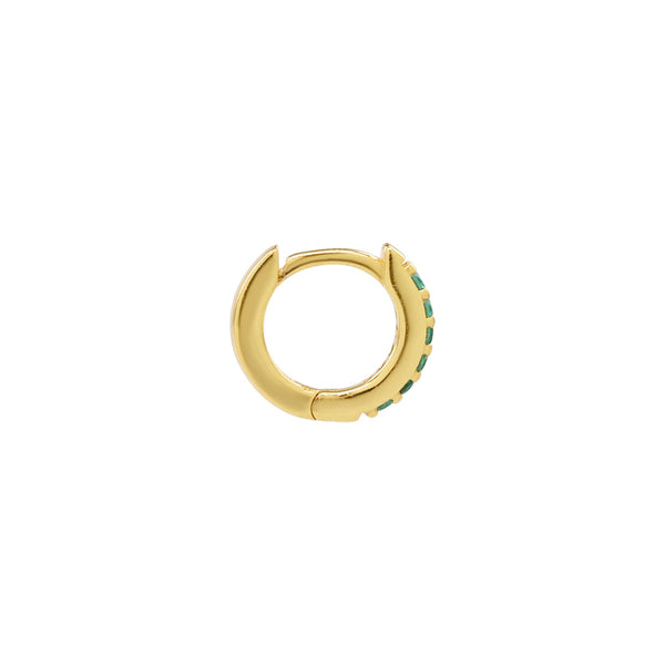 Thick Emerald CZ Huggies - - Earrings - Ofina