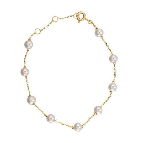 10k Solid Gold Pearl Bracelet - - Bracelets - Ofina