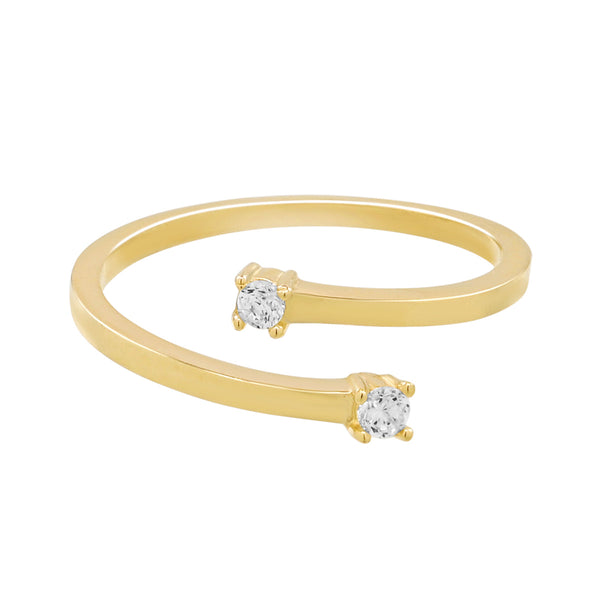 SALE - 10k Solid Gold CZ Open Ring - - Rings - Ofina