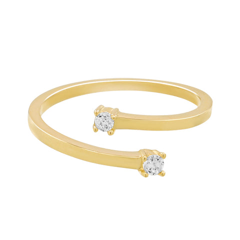 SALE - 10k Solid Gold CZ Open Ring - - Rings - Ofina