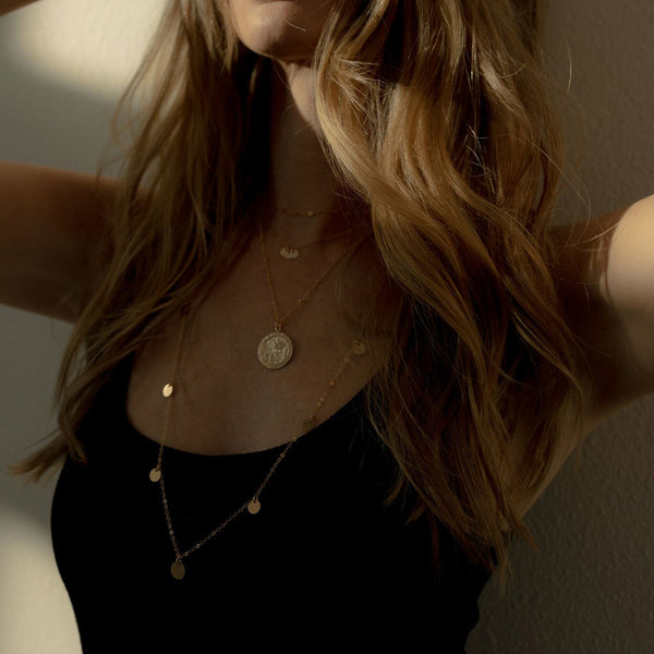 SALE - Multi Discs Long Necklace - - Necklaces - Ofina