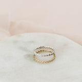 SALE - CZ Scallop Bezel Eternity Ring - - Rings - Ofina