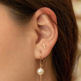 Triple CZ Curved Marquise Studs - - Earrings - Ofina