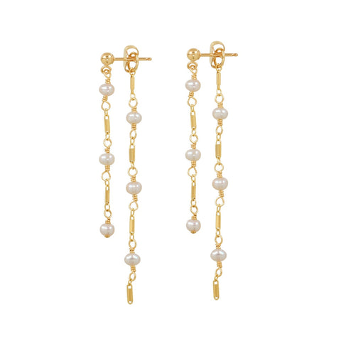 Cascade Pearl Drop Earrings - - Earrings - Ofina
