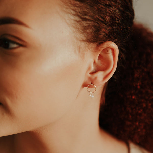 Halo Duo Pearl Studs - - Earrings - Ofina