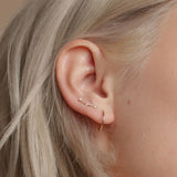 10k Solid Gold Triple CZ Constellation Studs - - Earrings - Ofina