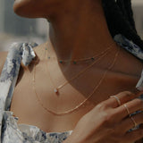CZ Square Prong Necklace - - Necklaces - Ofina
