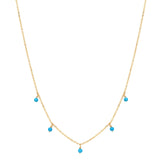 Tiny Turquoise Stone Drop Necklace - - Necklaces - Ofina