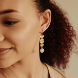 Half Moon Drop Rose Quartz Stone Earrings - - Earrings - Ofina