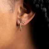 SALE - 10k Solid Gold Twisted Hoop Studs - - Earrings - Ofina