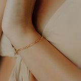 Elongated Oval & Round Link Chain Bracelet - - Bracelets - Ofina