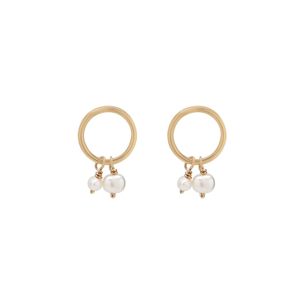 Halo Duo Pearl Studs - Small - Earrings - Ofina