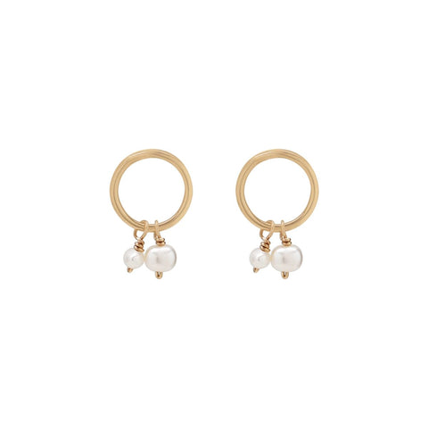 Halo Duo Pearl Studs - Small - Earrings - Ofina