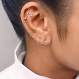 10k Solid Gold Thin Huggies - - Earrings - Ofina
