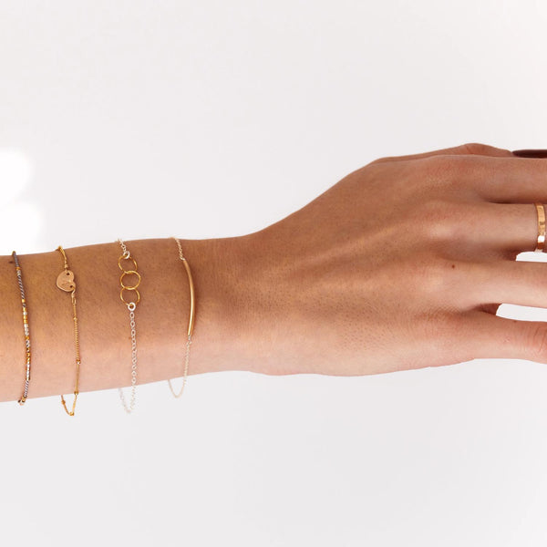 SALE - 2-Tone Curved Tube Bracelet - - Bracelets - Ofina