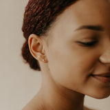 10k Solid Gold Pearl Studs - - Earrings - Ofina