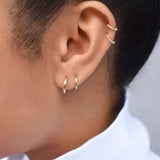 10k Solid Gold Huggie Hoops - - Earrings - Ofina