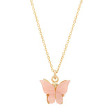 Coral Butterfly Necklace - - Necklaces - Ofina