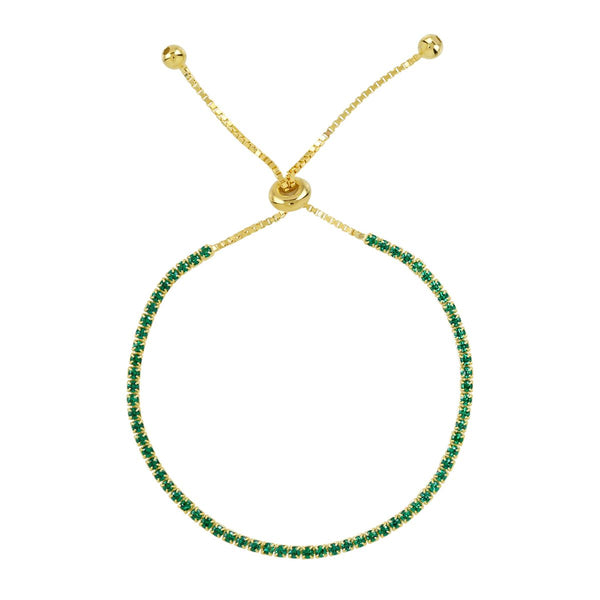 CZ Emerald Green Tennis Bracelet - - Bracelets - Ofina