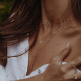 Double Layer Ball Chain Y-Necklace - - Necklaces - Ofina