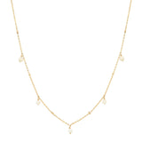 Tiny Pearl Beaded Drop Necklace - - Necklaces - Ofina