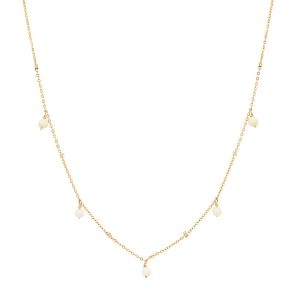 Tiny Pearl Beaded Drop Necklace - - Necklaces - Ofina