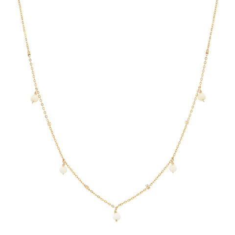 Tiny Pearl Beaded Drop Necklace - - Necklaces - Ofina