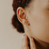 Thick Double Paperclip Studs - - Earrings - Ofina