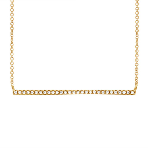 Diamonds Bar Necklace - Yellow gold - Necklaces - Ofina