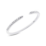 Diamonds Open Ring - White gold / 5 - Rings - Ofina