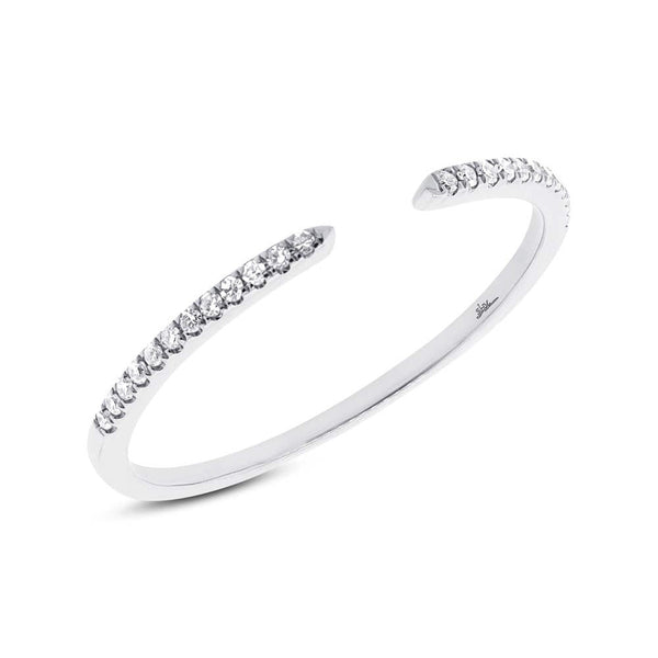Diamonds Open Ring - White gold / 5 - Rings - Ofina