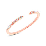 Diamonds Open Ring - Rose gold / 5 - Rings - Ofina