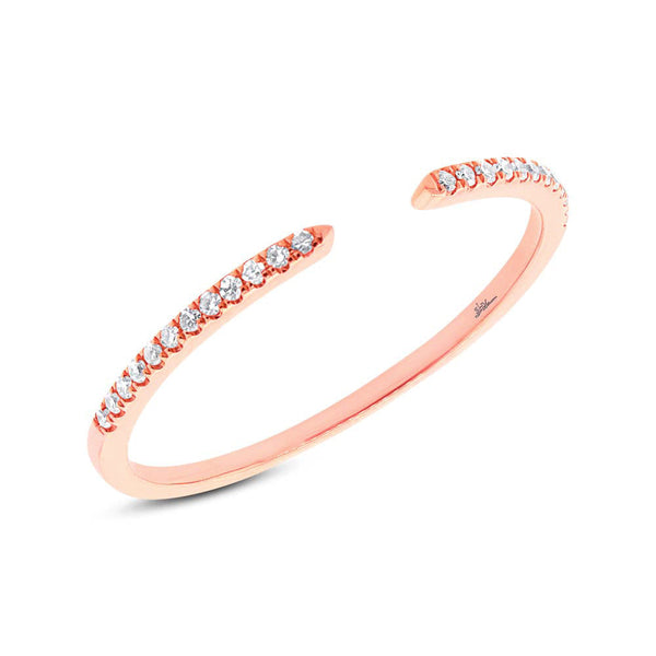 Diamonds Open Ring - Rose gold / 5 - Rings - Ofina