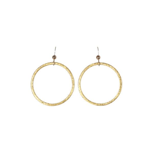 SALE - Brushed Hoop Earring - Gold / Large - Earrings - Ofina