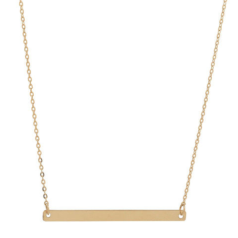 SALE - Long Thin Bar Necklace - Smooth / Gold - Necklaces - Ofina