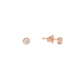 Single CZ Studs - Rose Gold - Earrings - Ofina
