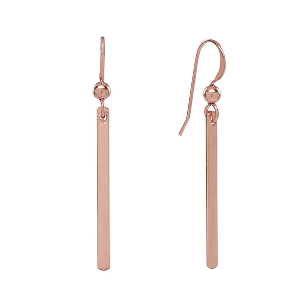 Thin Bar Earrings - Rose Gold - Earrings - Ofina