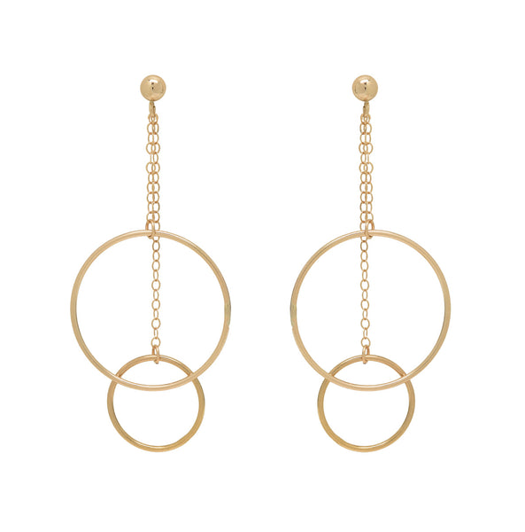 Duo Chain Hoop Studs -  - Earrings - Ofina