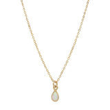 Tiny Elongated Teardrop Opal Necklace -  - Necklaces - Ofina