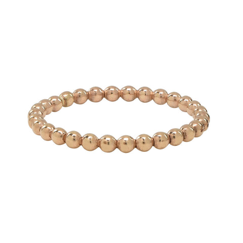 Beaded Stacking Ring - Round / Gold / 4 - Rings - Ofina