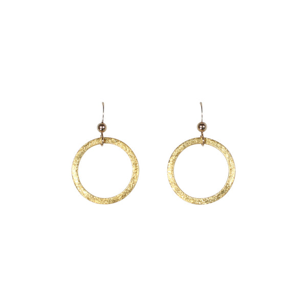 SALE - Brushed Hoop Earring - Gold / Medium - Earrings - Ofina