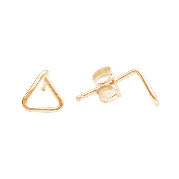 Triangle Wirewrapped Studs - Gold - Earrings - Ofina